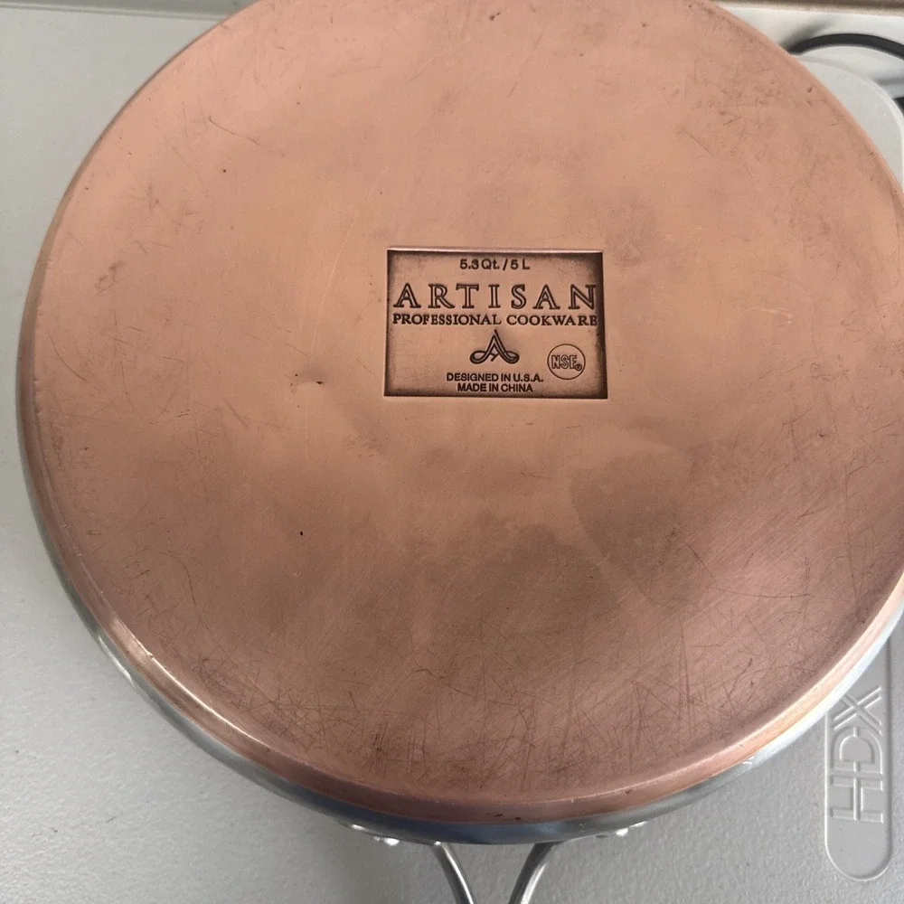 Artisan Professional Cookware Copper Bottom Stainless Steel Skillet Pan 12 Inch